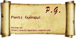 Pentz Gyöngyi névjegykártya
