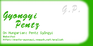 gyongyi pentz business card