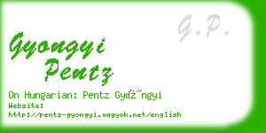 gyongyi pentz business card